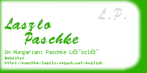 laszlo paschke business card